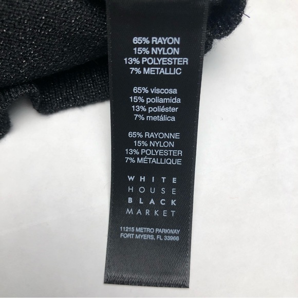 ⭐️NEW⭐️White House Black Market OFF-THE-SHOULDER FRINGE TUNIC SHIMMER SWEATER - Picture 8 of 9